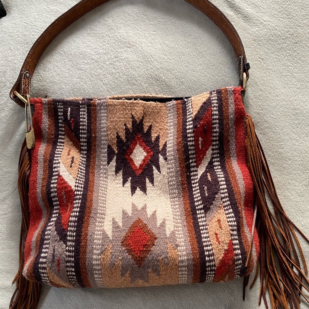 Western saddle blanket weekend bag